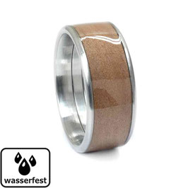 Edelstahlring + Holz-Inlay + Beschichtung | Breite 9mm |