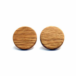 große runde Ohrstecker aus Holz