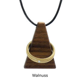 Halsband mit Ringhalter aus Massivholz