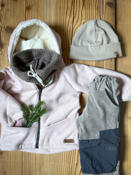 Fleecejacke mit Teddyfutter rosa mit Taschen