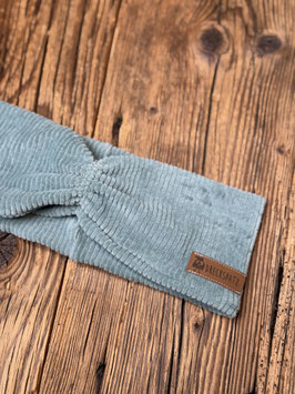 Stirnband mit Raffung aus Jerseycord in mint
