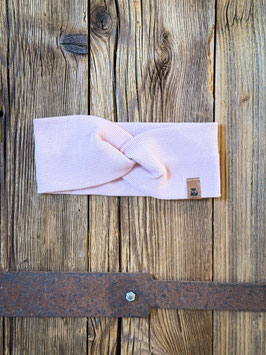 Knotenstirnband aus Rippjersey in rosa