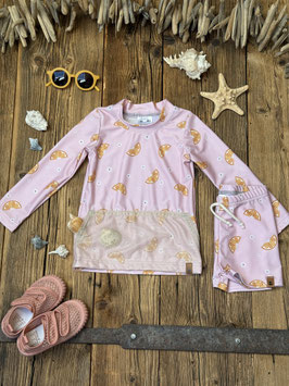 UV Shirt rosa Orangen mit Sammeltasche