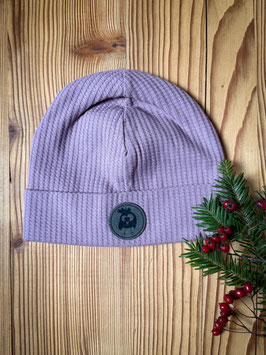 Hipster Beanie auf Waffeljersey lila