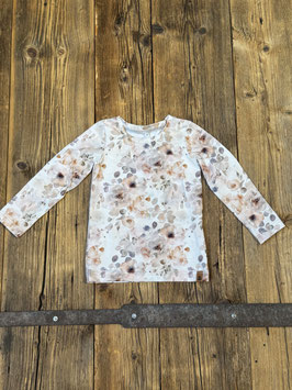 Langarmshirt zartrosa mit Aquarellblumen
