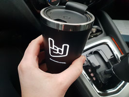 Coffee2Go-Becher, Edelstahl, matt schwarz mit Deckel