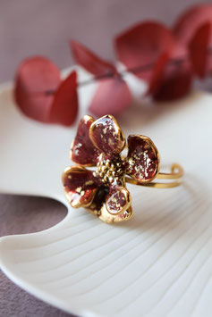 Bague FLEUR - Prune/Marron glacé
