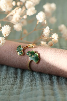 Bague Branche de Gingko - Vert