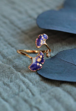 Bague Branche de Gingko - Violet & Anis