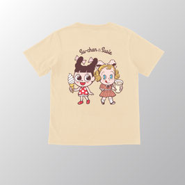 クルーネック　スーちゃん＆スージーTシャツ　ベージュ