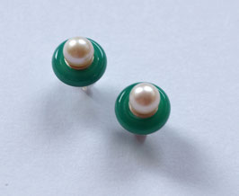 Variable Ohrringe mit Perlen und Grünachat