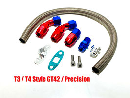 Öl Rücklauf Komplett Set Turbolader T3/T4 Garrett KKK GTX GT40 GT42 Precision