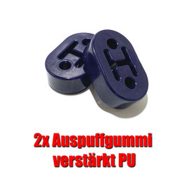 2x Stück Polyurethan PU Auspuff Gummi verstärkte Ausführung Blau universal