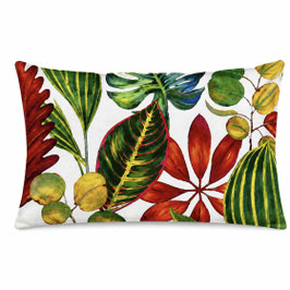 Paradise Kissen 60x40 White  Monstera  Velvet