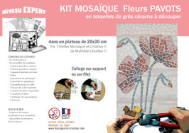 GD KIT MOSAIQUE - FLEURS PAVOTS - plateau 20x30