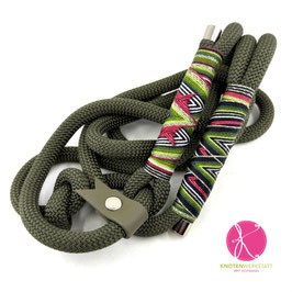 Retriever-Leine Wutz Design "Oliv-Rot"