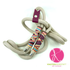 Retriever-Leine Wutz Design "Sand-Burgund"