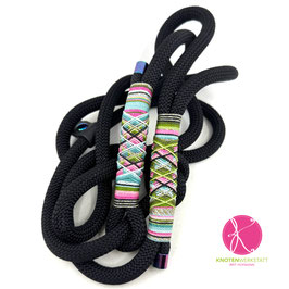 Retriever-Leine Wutz Design "Schwarz-Rosa"