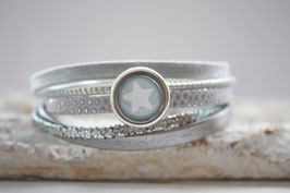 Lederarmband Stern silber-grau  Nr. 47