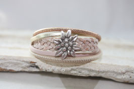 Lederarmband  "Edelweiss" - rosé-gold  Nr. 58