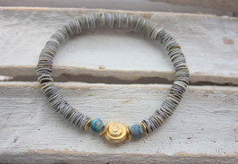 Armband "Caracol" blau-gold Nr. 73