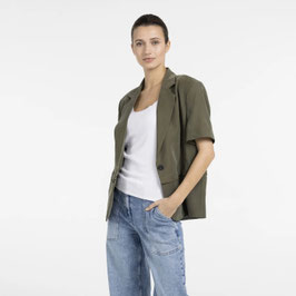Yaya - Woven Blazer Short Sleeves Khaki