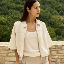Yaya - Loose Fit Jacket Denim Look Beige