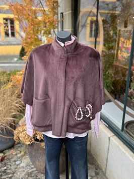 Rino & Pelle - Faux Fur Cape Dewi Chocolate Bean