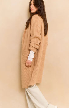 YAYA - Long Heavy Knit Cardigan Caramel