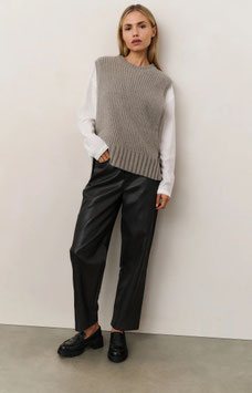 YAYA - Faux Leather Trousers With Seam Details
