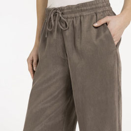 YAYA - Woven Pants Wide Legs Washed Brown