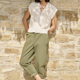 YAYA - High Waist Barrel Trousers Khaki