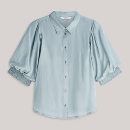 Summum - Blouse With Puff Sleeves Glacier Blue