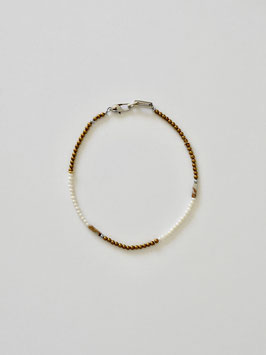 PLEN NECKLACE 4mm GOLD Pearl