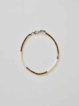 PLEN NECKLACE 4mm GOLD Pearl