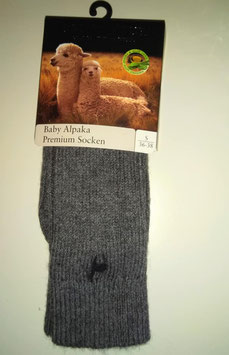Socken Premium aus Baby Alpaka Wolle, grau