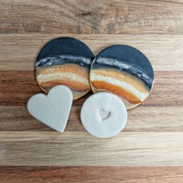 Duftkeramik Set 2teilig Herz, Lava und Sand