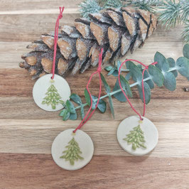 Weihnachtsanhänger aus Keramik Weihnachtsbaum 3teiliges Set