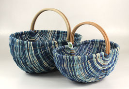 Rattan Korb-Set Blue