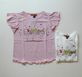 ネコさんとフルーツ柄の半袖Tシャツ