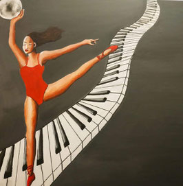 Danseuse sur clavier piano