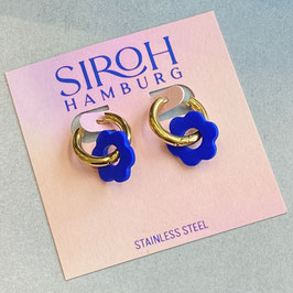 Studio Siroh - "Mini Flower Hoops - Cobalt Blue"
