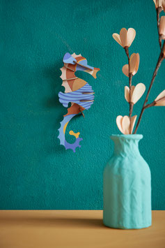 "Wall Art Blue Ringlet Seahorse" by studio ROOF