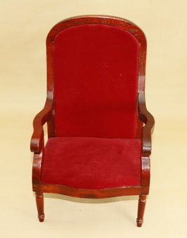 Puppen Stuhl, Sessel mit rotem Samt Stoff