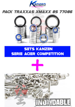 Pack Roulements + Vis Inox TRAXXAS XMAXX 8S 77086-4 Série Compétition ABEC-5