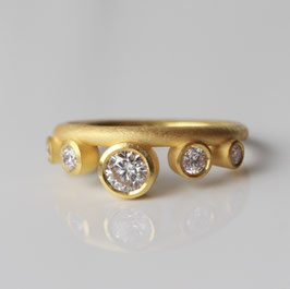 Vorsteckring aus 900 Gold mit Diamanten