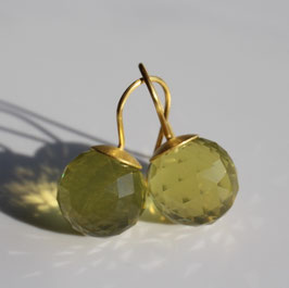 große Lemoncitrin Ohrringe mit 900 Gold