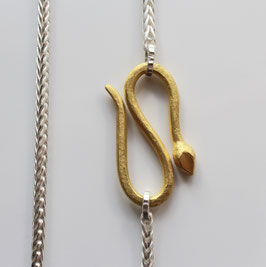 Fuchsschwanzkette Silber mit Schlangenverschluss