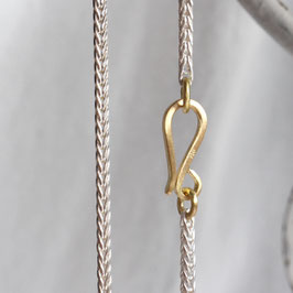 Fuchsschwanzkette aus Silber mit 18k Goldverschluss handgearbeitet