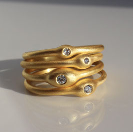 kleine Tiny Ringe aus 900 Gold mit Brillanten